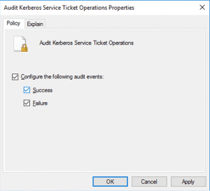 audit kerberos service ticket